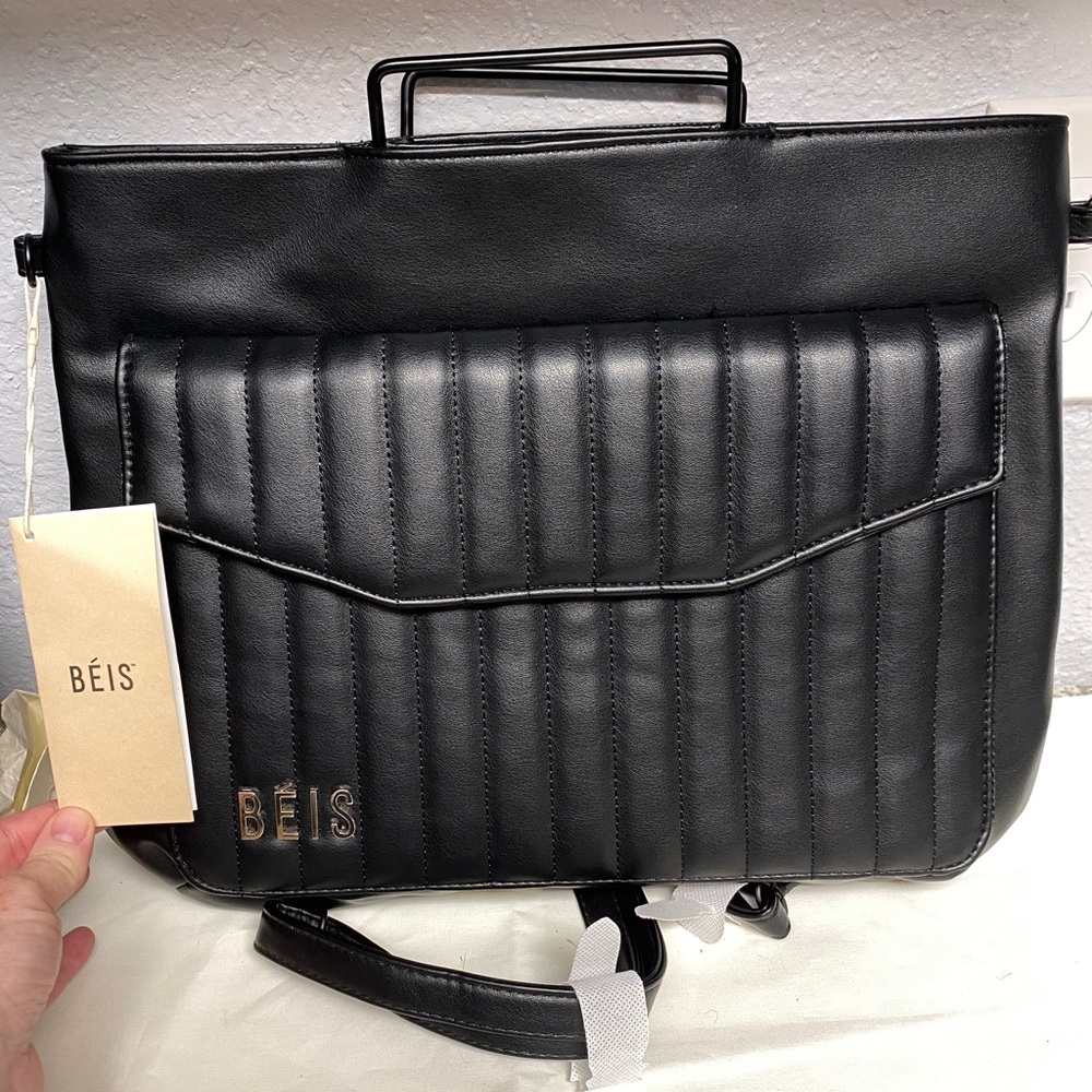 NWT Beis Messenger Backpack Black